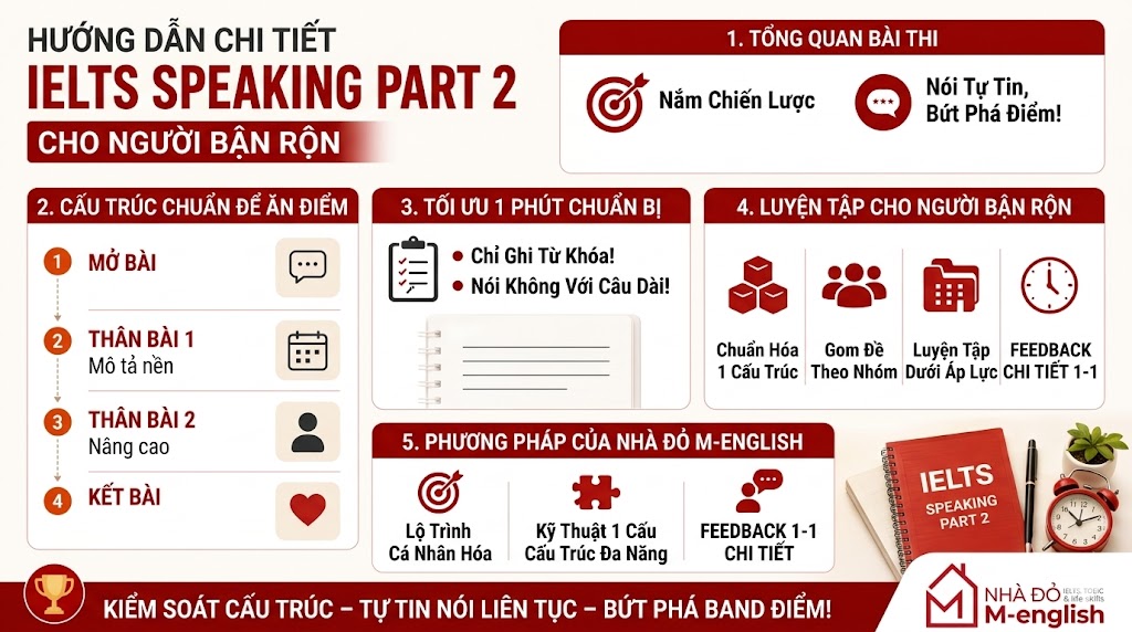 Hướng dẫn chi tiết Ielts Speaking part 2 cho người bận rộn 